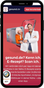 Smartphone mit Gesund.de Informationen